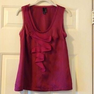 She Said... NWOT Women's Size XS Ruffled‎ Front Sleeveless Blouse Rose Purple